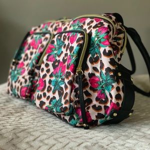 Betsey Johnson Leopoard Print Bag with Roses